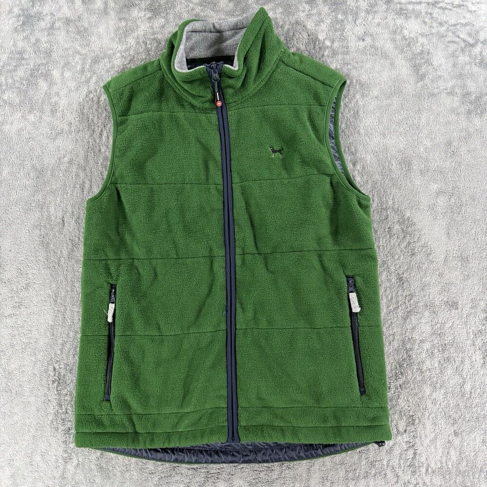 Men's The Black Dog Harvest Heavyweight Insulated Vest Small Green Navy